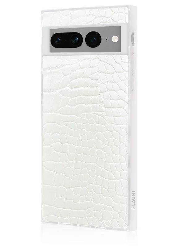 SQUARE® White Crocodile Faux Leather Pixel Case - Image 6