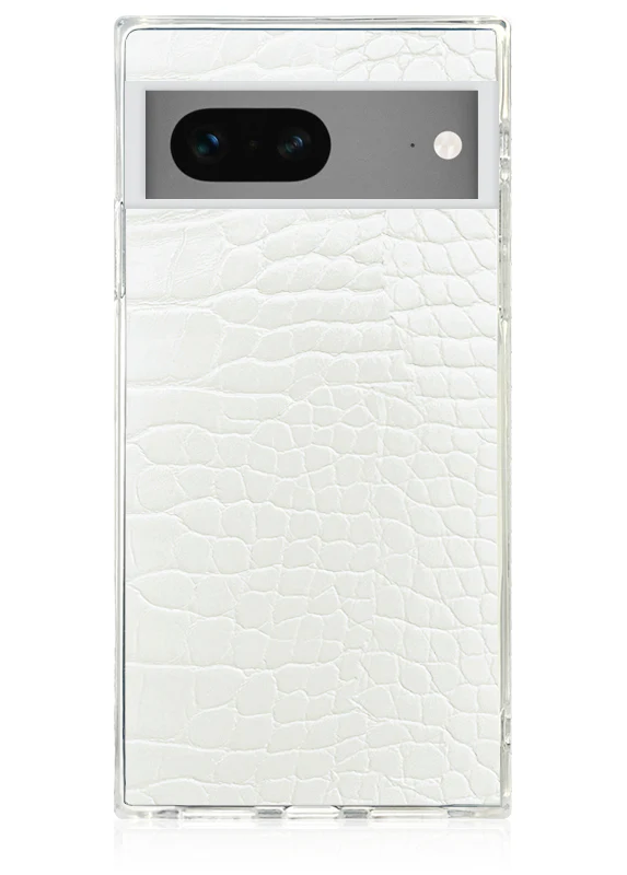 SQUARE® White Crocodile Faux Leather Pixel Case - Image 7