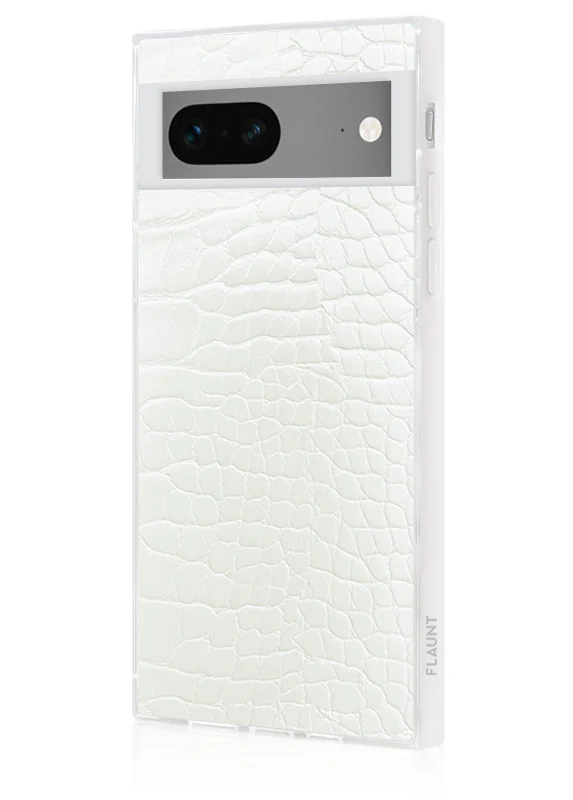 SQUARE® White Crocodile Faux Leather Pixel Case - Image 8